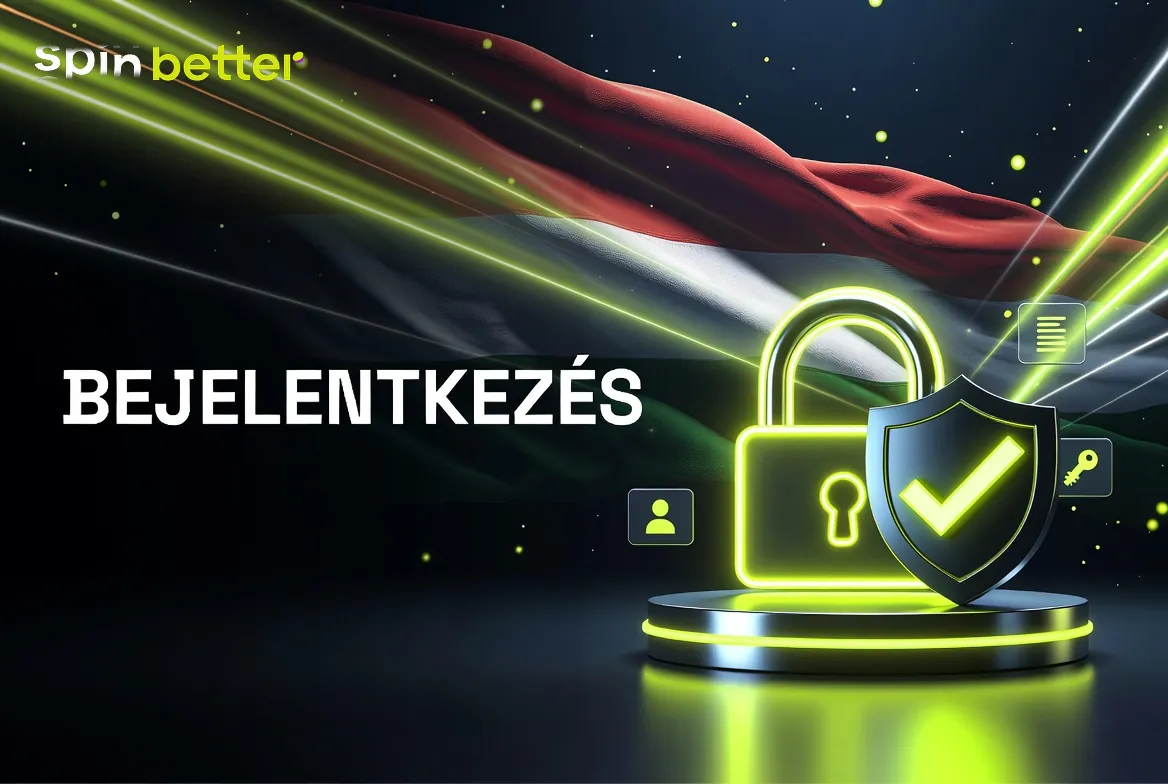 SpinBetter belépés képernyője magyar felületen